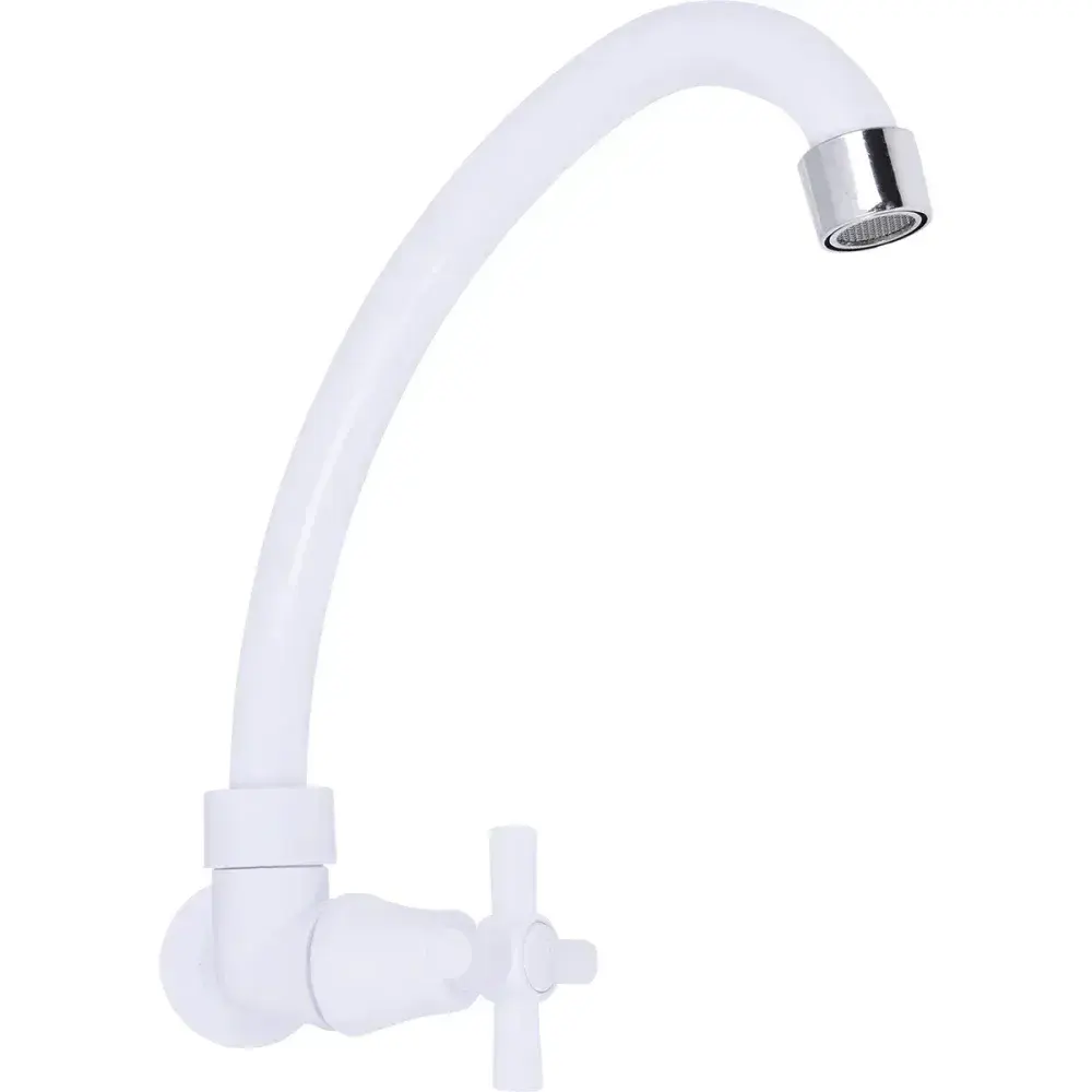 Torneira de parede com bica móvel 1/4 abs branco C66 Liege — fotografia 7
