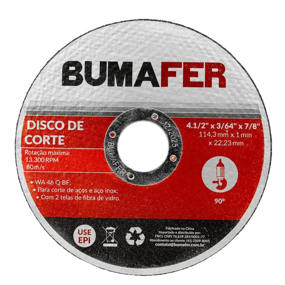 Disco de corte inox wa 46 q bf 4.1/2 x 1MM Bumafer — fotografia 2