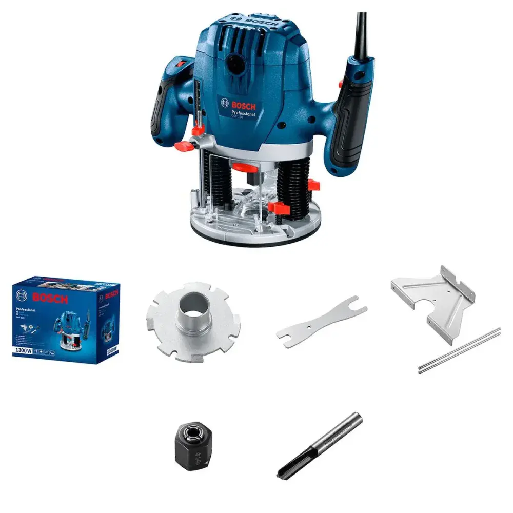 Tupia para madeira com acessórios gof 130 1/4 1.300W 127V Bosch — fotografia 4