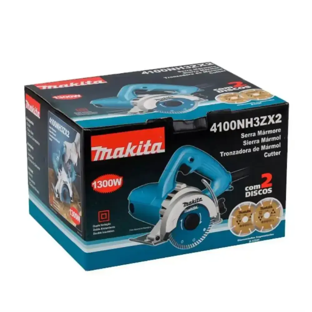 Serra mármore 4.3/8 POL 1.300W com 2 discos 4100NH3ZX2 Makita 220 V — fotografia 2
