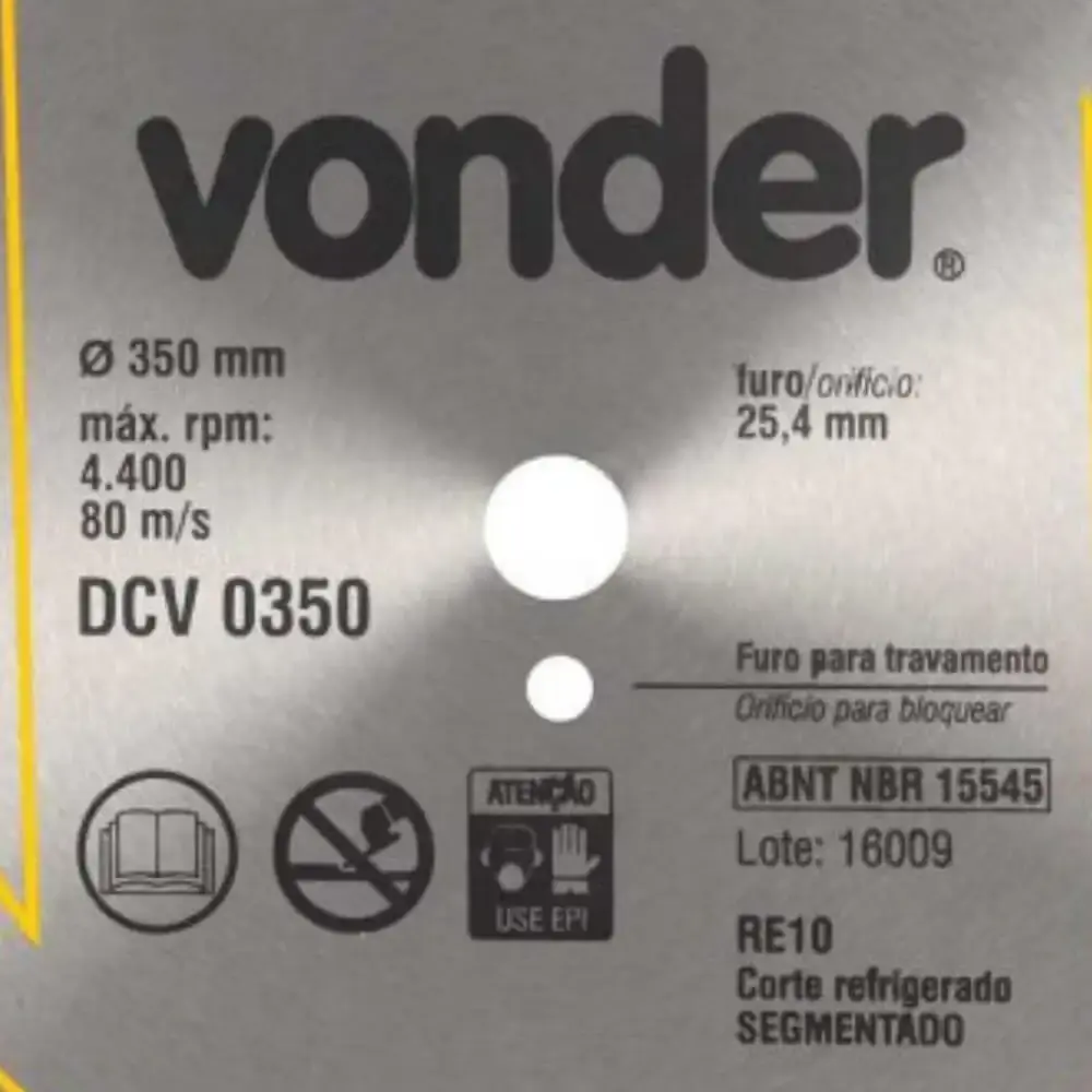 Disco diamantado 350 MM para asfalto e concreto DCV 0350 Vonder — fotografia 3