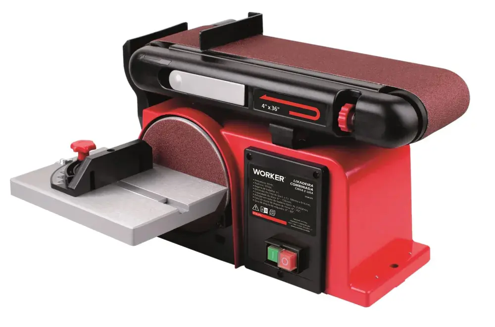 Lixadeira combinada cinta e lixa 375W bivolt Worker — fotografia 9
