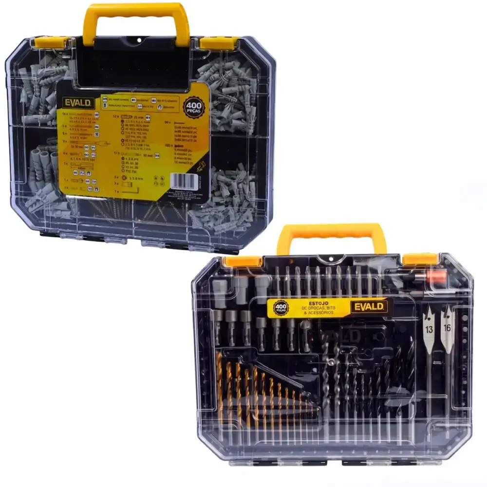 Kit furadeira industrial 3/8 pol 450W Bosch estojo de brocas bits 400 peças evald 110 V — fotografia 5