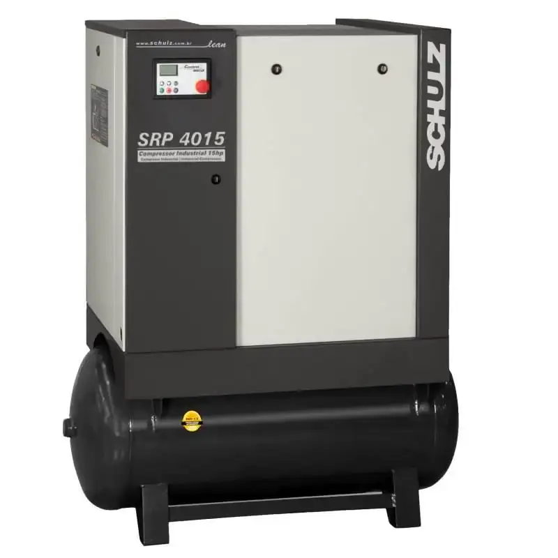 Compressor de parafuso 15 HP 51 pés 230 litros trifásico 220V SRP 4015E lean r Schulz