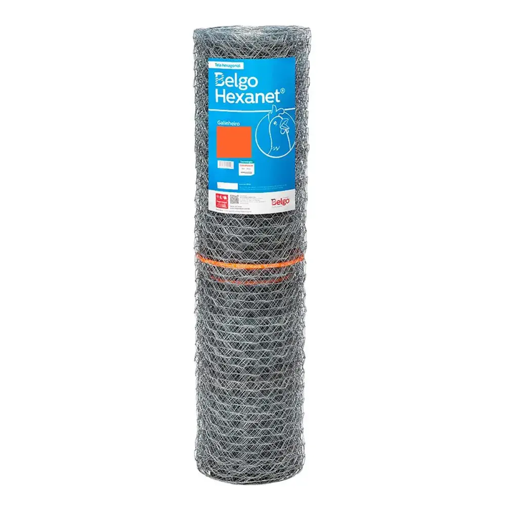 Tela galinheiro hexanet 2X18 1,50X50M galvanizado Belgo