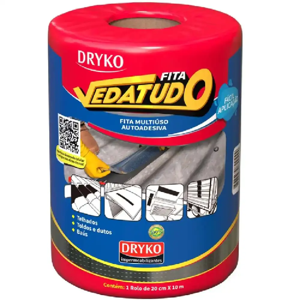 Fita Autoadesiva Asfáltica Vedatudo 20 CM x 10 Metros DRYKO