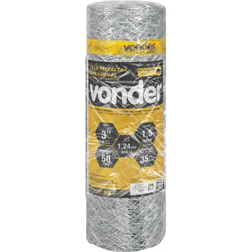 Tela Hexagonal Mangueirão 3 Polegadas x 18 x 1,0 x 50 Metros Vonder — fotografia de referência