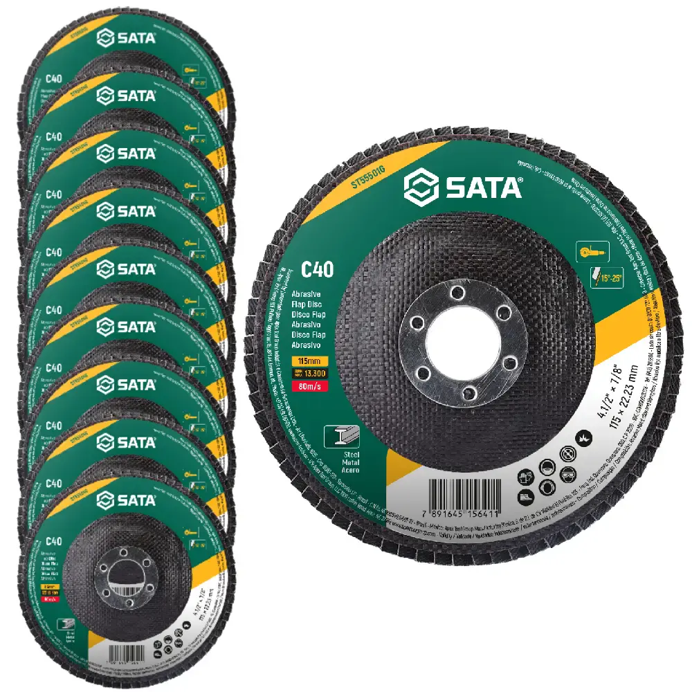 Disco de Lixa FLAP 4.1-2 polegadas Grão 40 com 10 Unidades ST55501G SATA — fotografia de referência