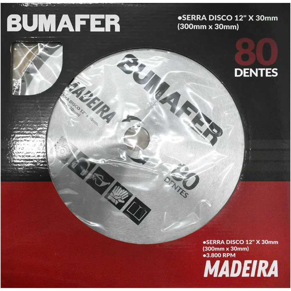 Disco de serra 12” x 30MM 80 dentes para madeira Bumafer — fotografia 5