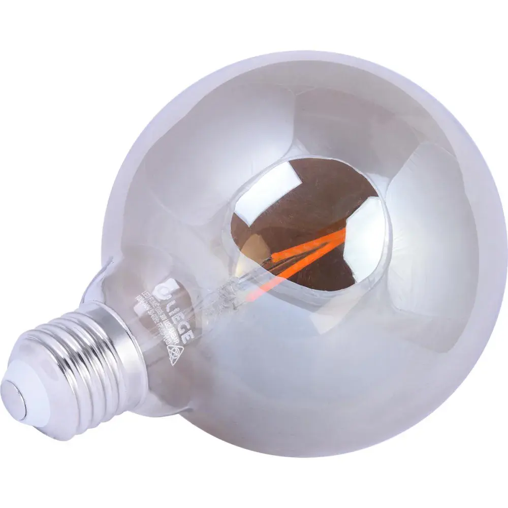 Lâmpada led filamento vintage globo fumê G95 bivolt Liege — fotografia 4