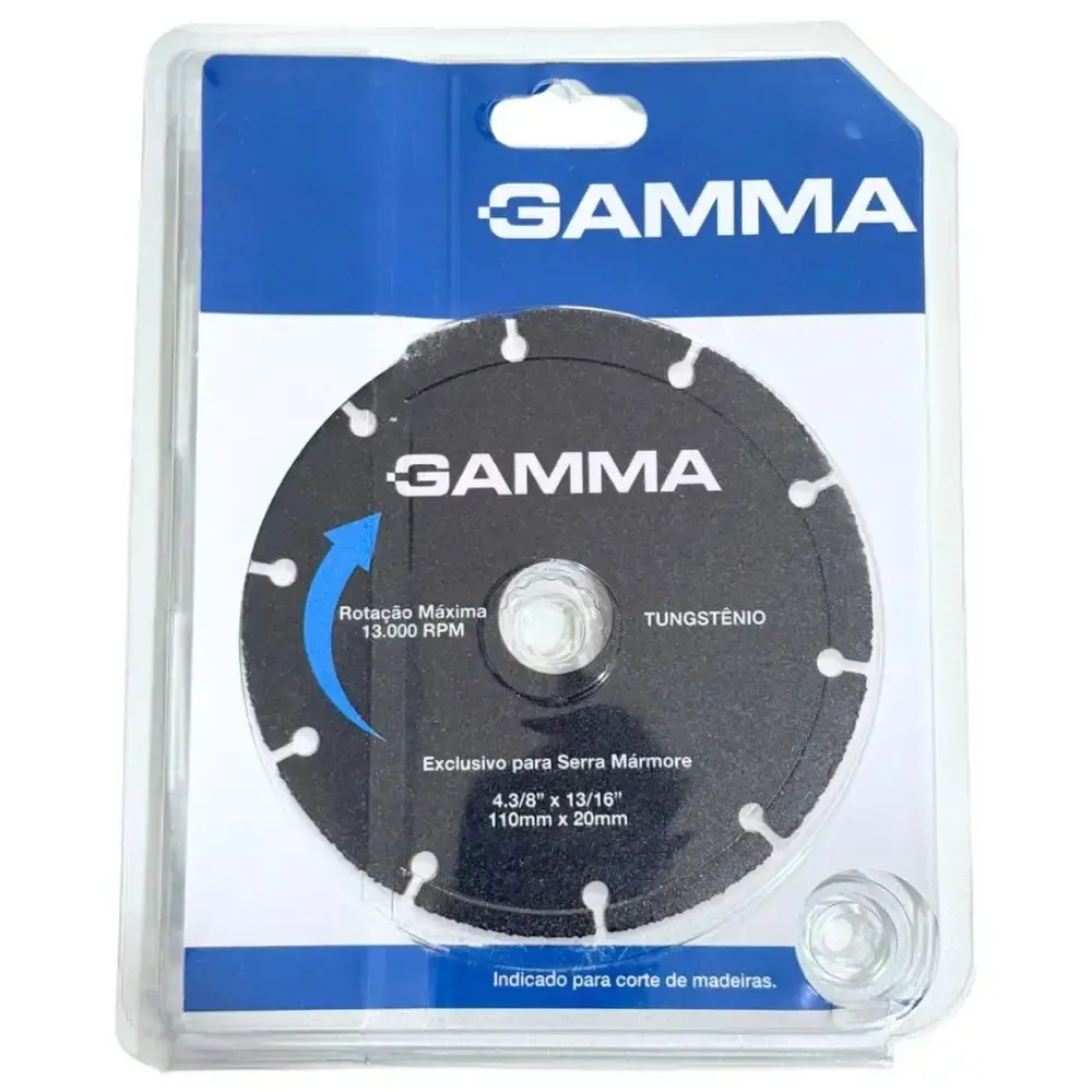 Disco de Corte para Madeira 110 mm Tungstênio GAMMA — fotografia 3