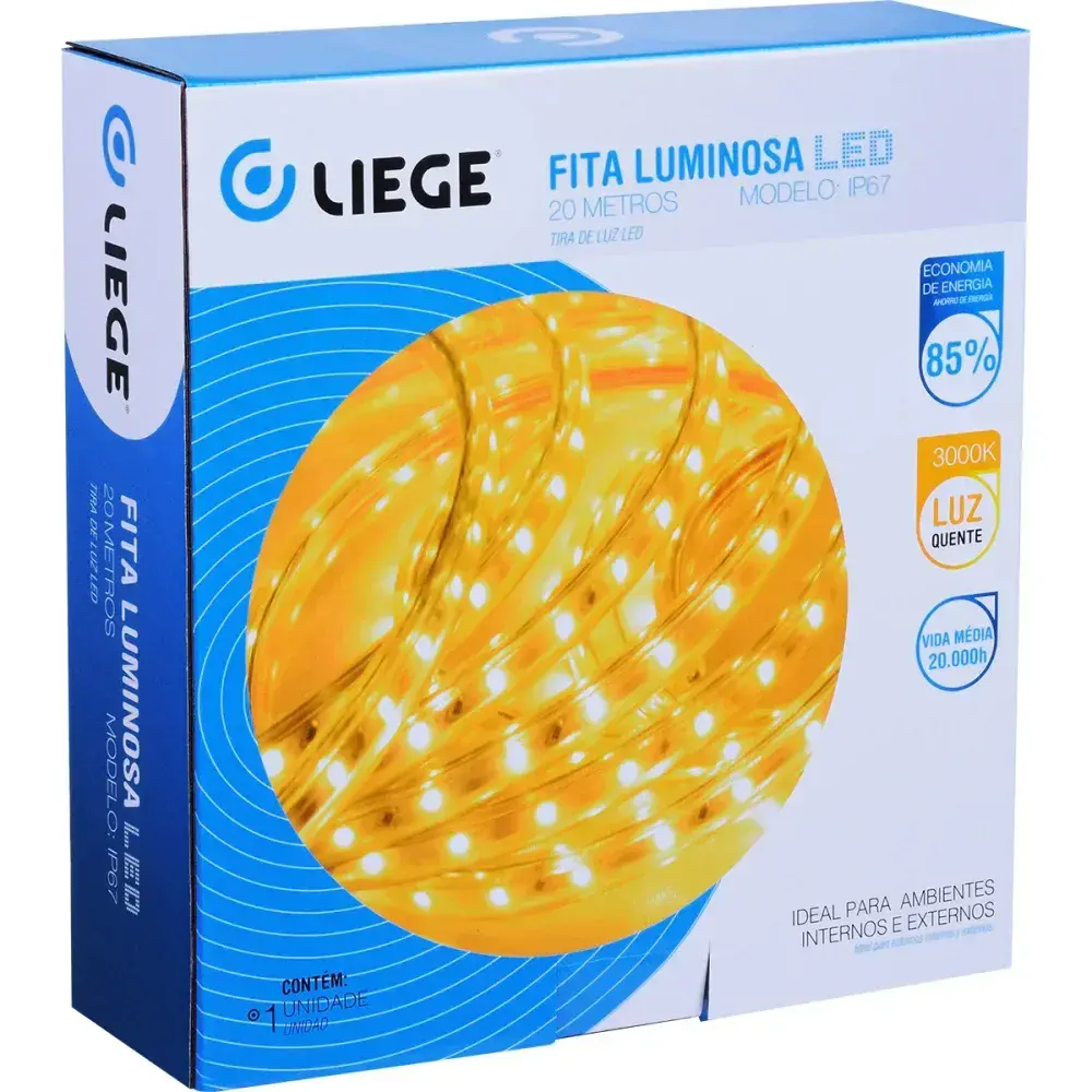 Fita luminosa de led amarela IP67 5W 3000K Liege — fotografia 10