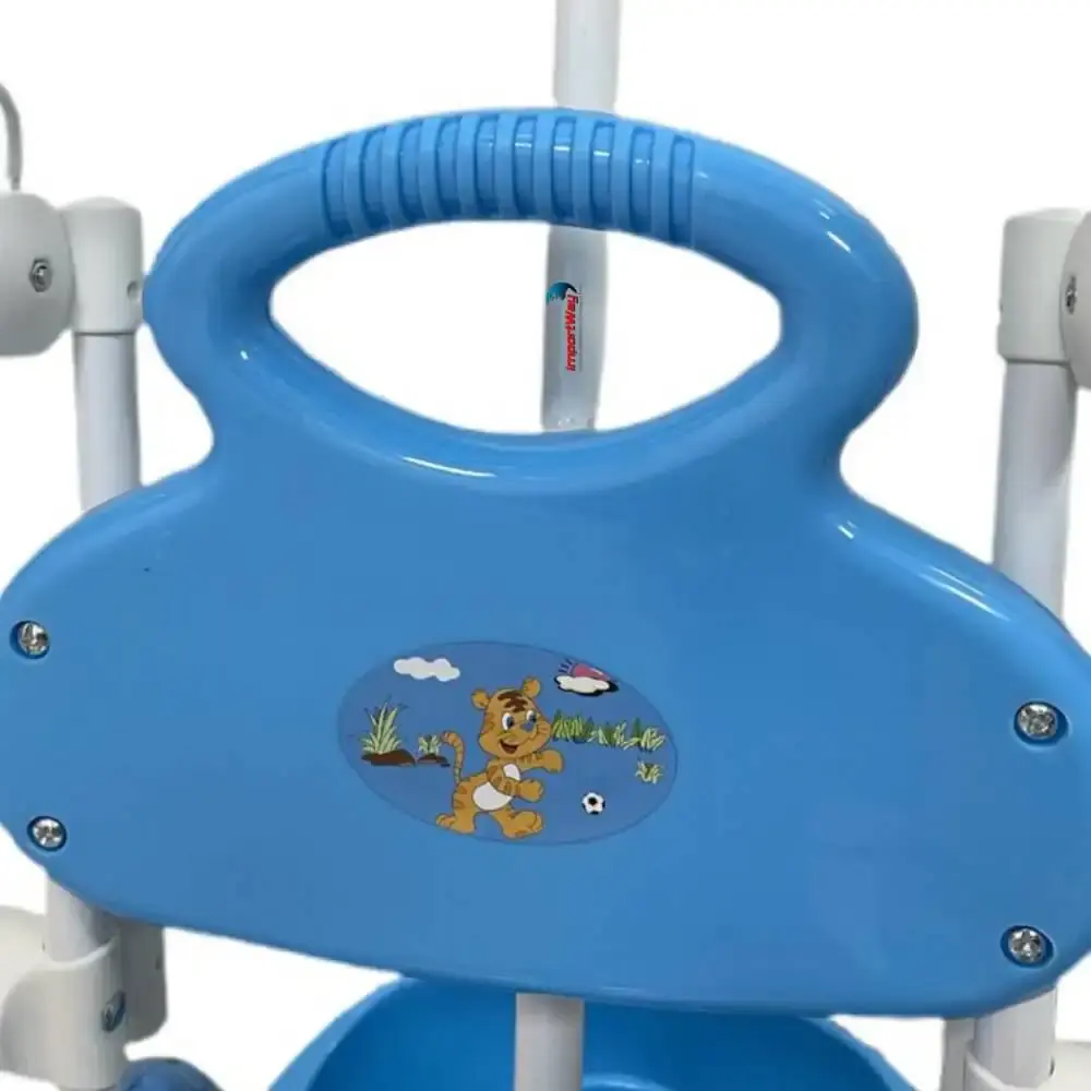 Triciclo motoca infantil passeio azul com empurrador e cobertura BW003-A ImportWay — fotografia 3