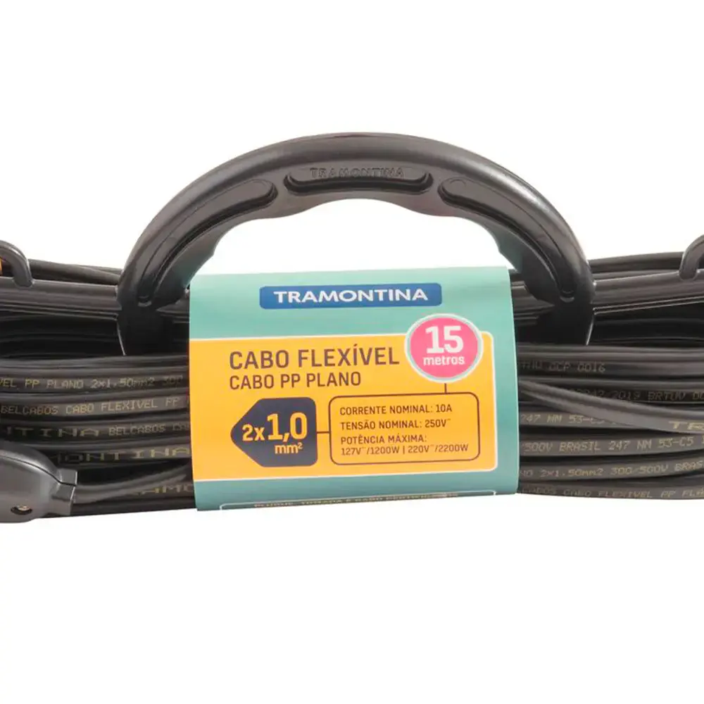 Extensão elétrica 15 metros 1 mm² cabide Tramontina — fotografia 3