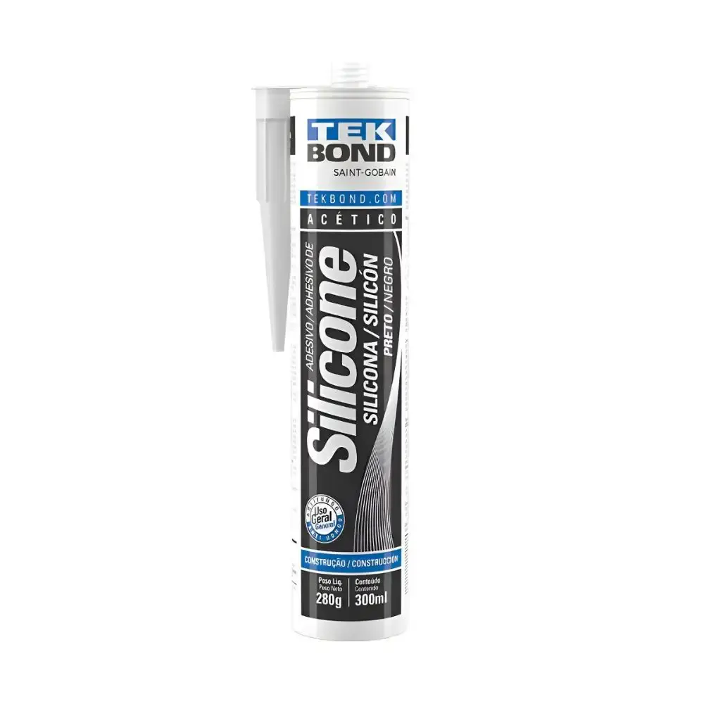Silicone acético preto 256 gramas tekbond TEK Bond