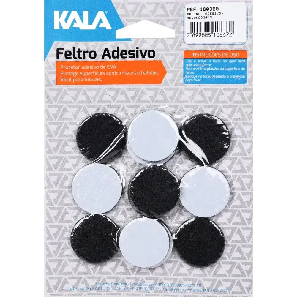 Feltro adesivado 28MM carpete cartela com 12 peç Kala — fotografia 4