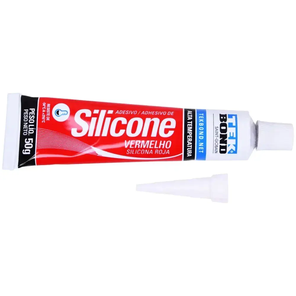 Silicone alta temperatura 50 gramas vermelho Tekbond — fotografia 5