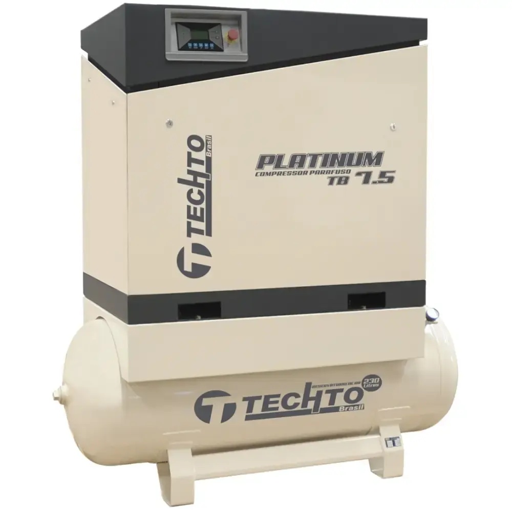 Compressor de parafuso platinum com reservatório 230L 7,5HP 8BAR 380V TB7,5 techto — fotografia de referência