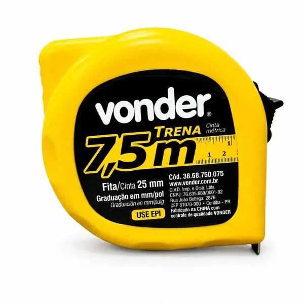 Trena de Aço 7,5m x 25mm Vonder — fotografia de referência