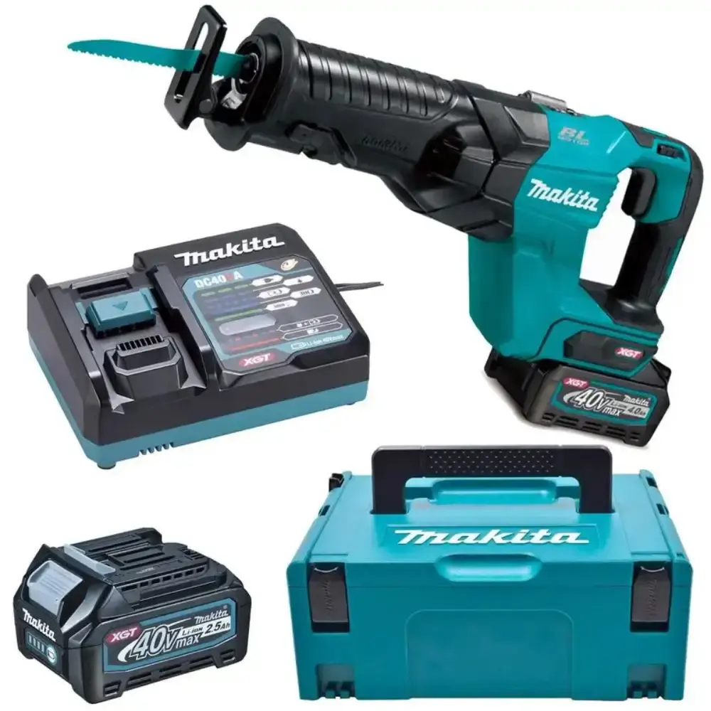 Serra sabre à bateria 40,0V com 2 baterias e maleta JR001GD201 Makita 220 V — fotografia 9