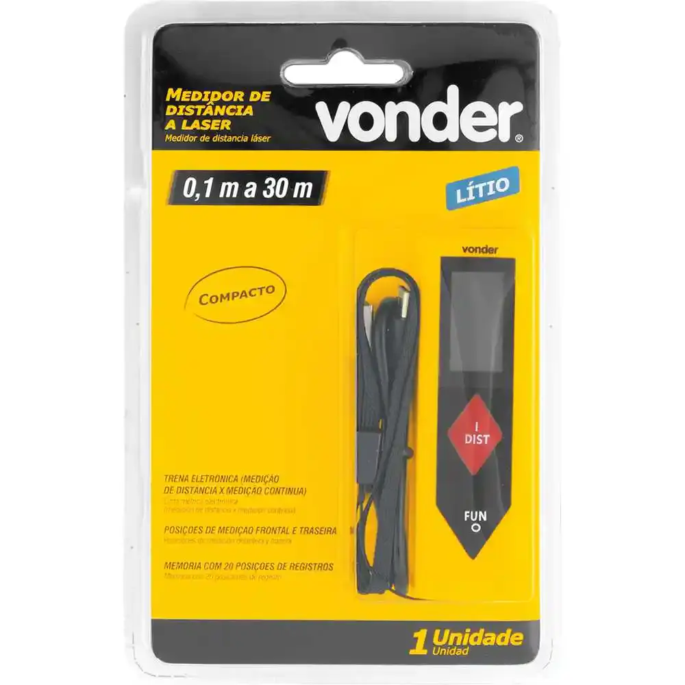 Medidor de distância a laser 30 metros compacto Vonder — fotografia 6