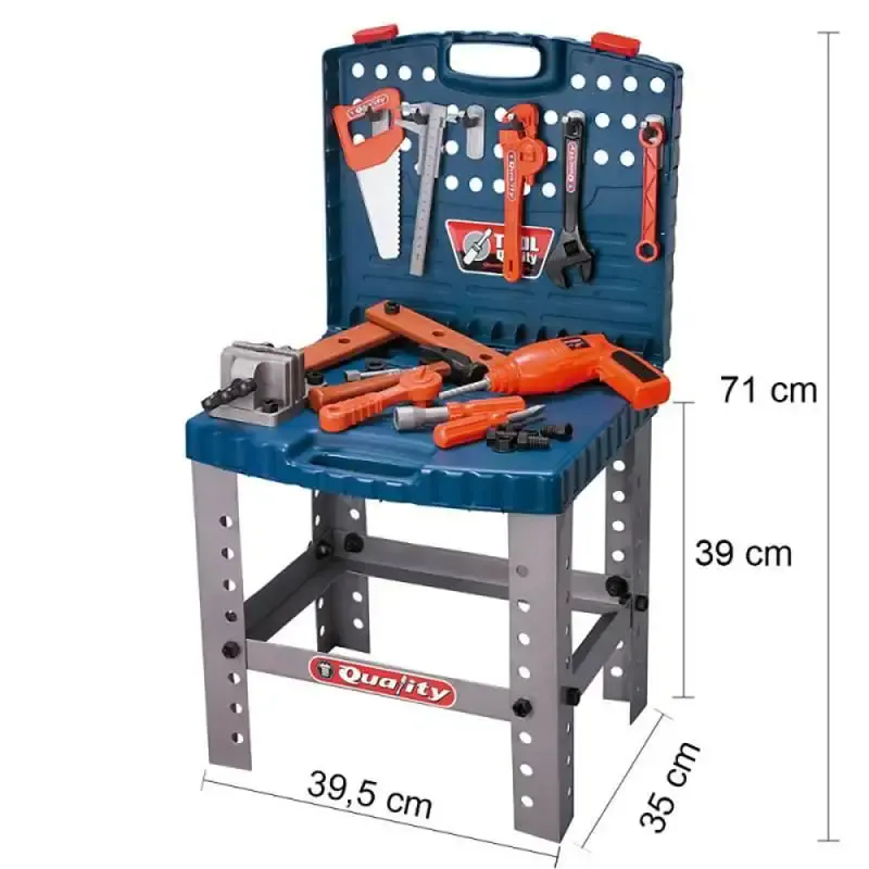 Kit de ferramentas de brinquedo infantil com bancada e 53 peças BEL — fotografia 4
