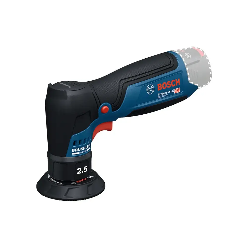 Lixadeira roto orbital a bateria 12V 3 POL sem bateria e carregador GEX 12V-77 Bosch — fotografia de referência