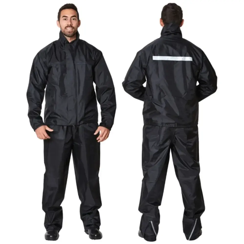 Conjunto motoqueiro capa de chuva blusão e calça nylon Evald XG — fotografia 2