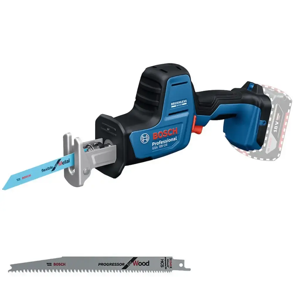 Serra sabre a bateria 18V GSA 18V-24 com 2 lâminas sem bateria Bosch