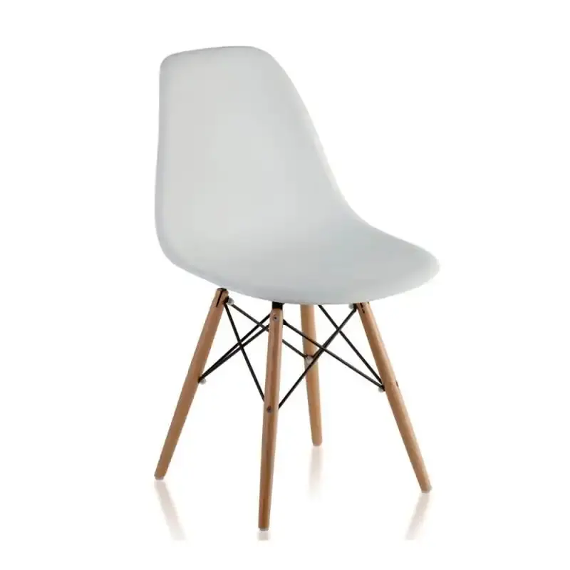 Cadeira charles eames wood branca F901000 eifel com 2 unidades Garden life — fotografia 2