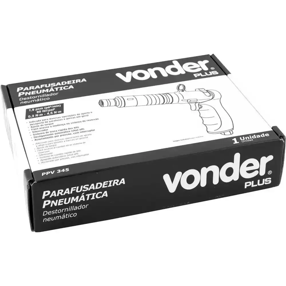 Parafusadeira pneumática 4.,5 nm 1/4 PPV 345 Vonder — fotografia 7