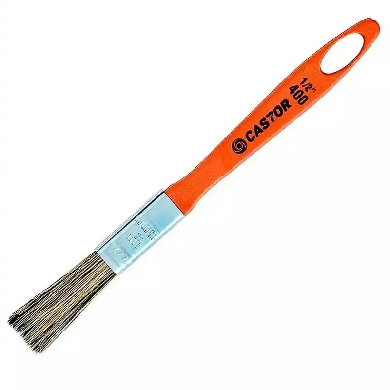 Pincel trincha 1/2 pol laranja cerdas gris kit 5 peças Castor — fotografia 2