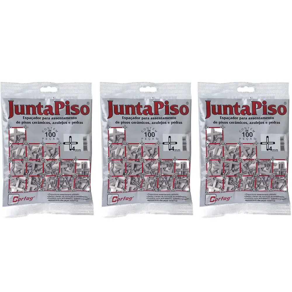 Espaçador Junta Piso 4 mm com 300 Unidades 60557 CORTAG