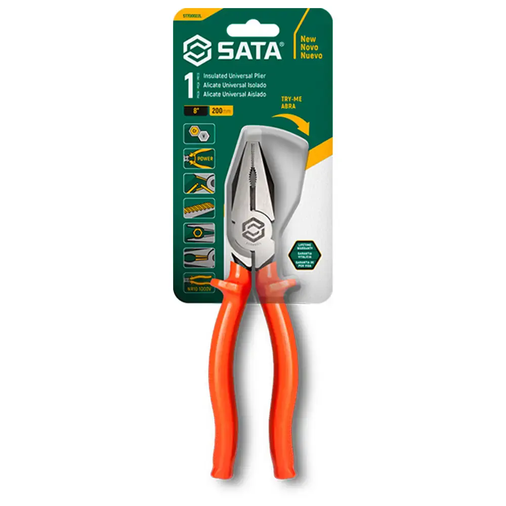 Alicate universal 8 polegada isolado ST700022L Sata — fotografia 3