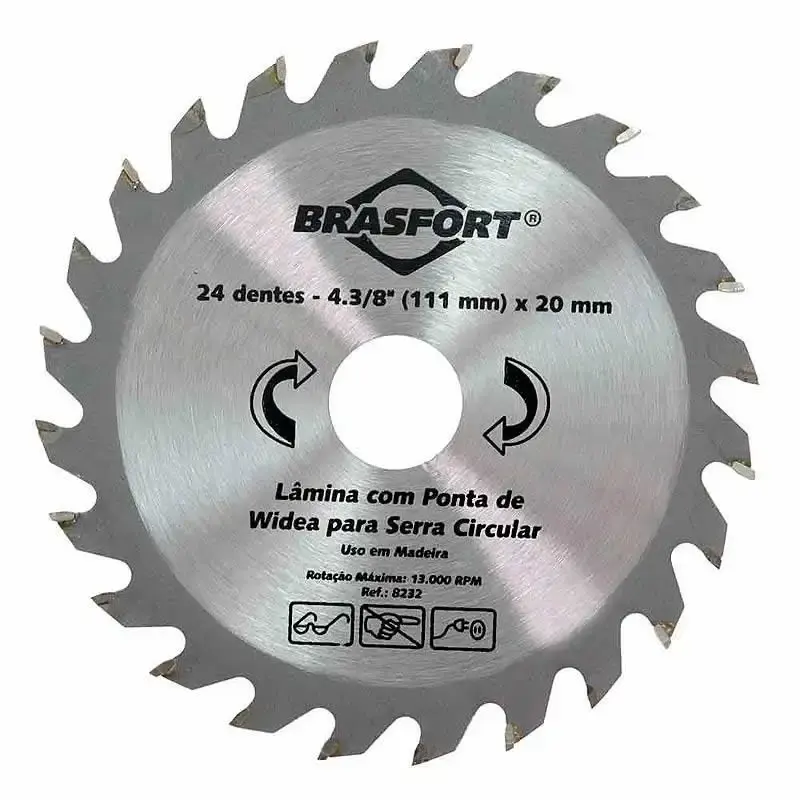 Serra circular de widea 4.3/8 pol 111MM x 20MM 24 dentes Brasfort