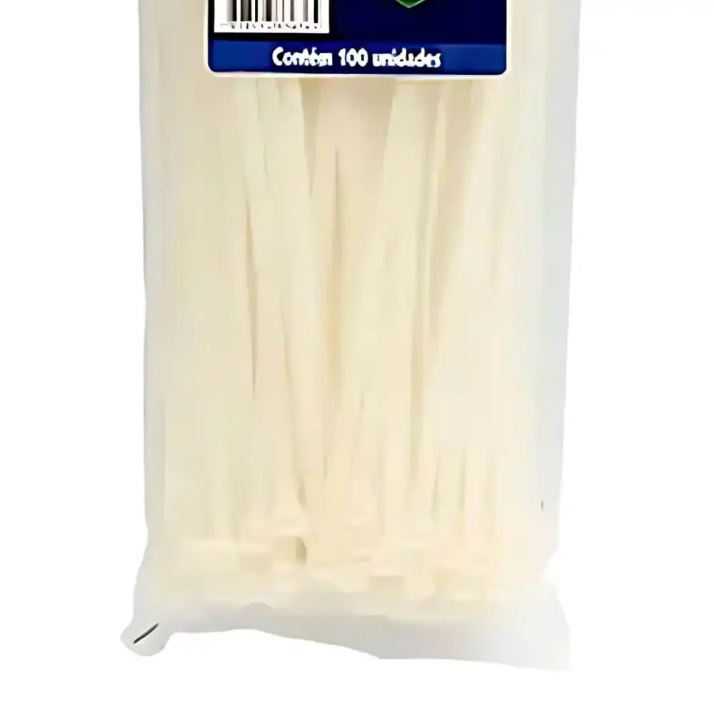 Abraçadeira De Nylon 100 Unidades 400mm x 4.8mm Branca 8640 BRASFORT — fotografia 3