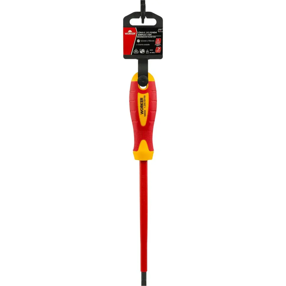 Chave de fenda simples vde em cromo vanádio 6,5X150MM Worker — fotografia de referência