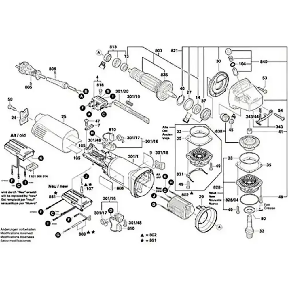 Estator para esmerilhadeira GWS 14-125 CIE em 220V 1607000397 Bosch 220 V — fotografia 5