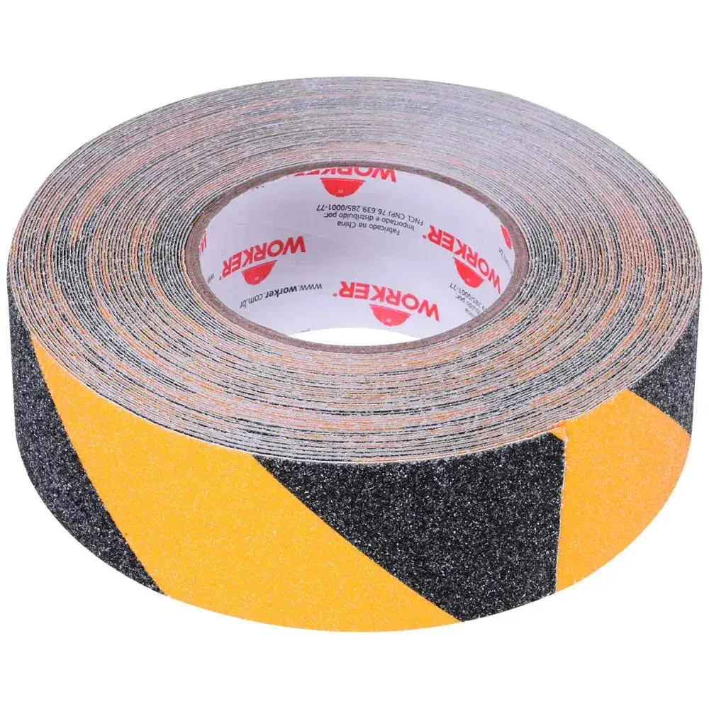 Fita antiderrapante 50MM x 20M zebrada amarelo e preto Worker — fotografia 6