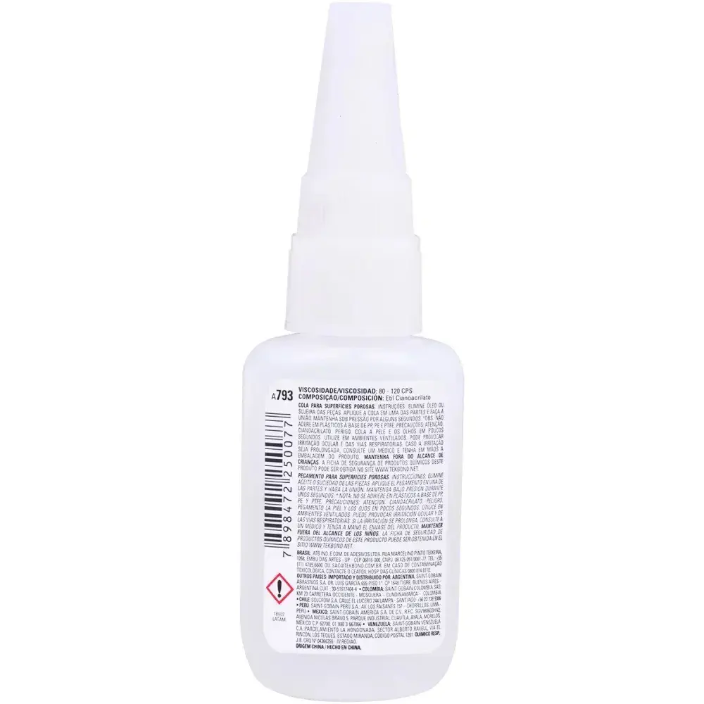 Adesivo instantâneo 793 tradicional 50GR Tekbond — fotografia 5