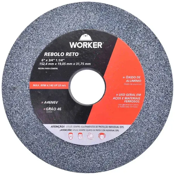 Rebolo reto uso geral A46N6V - Worker