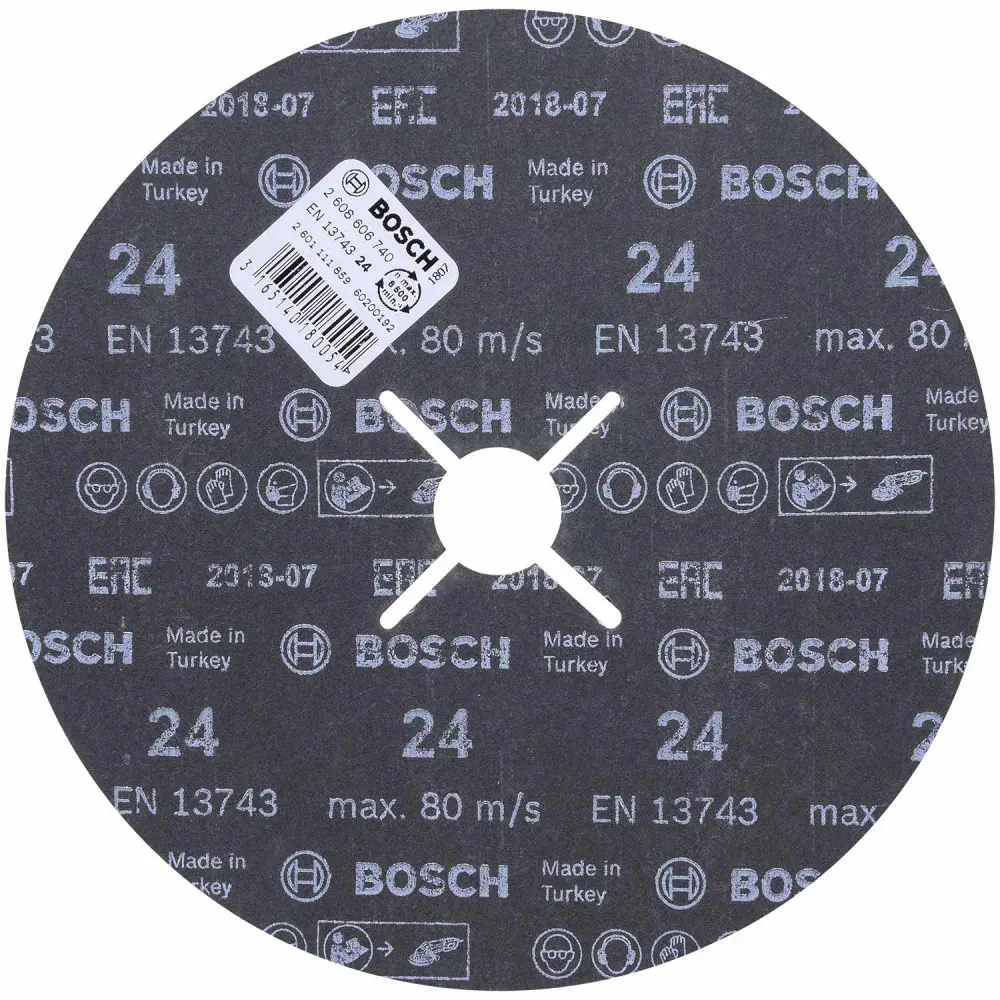 Disco de lixa em fibra 7 180MM G24 azul best for metal Bosch — fotografia 2