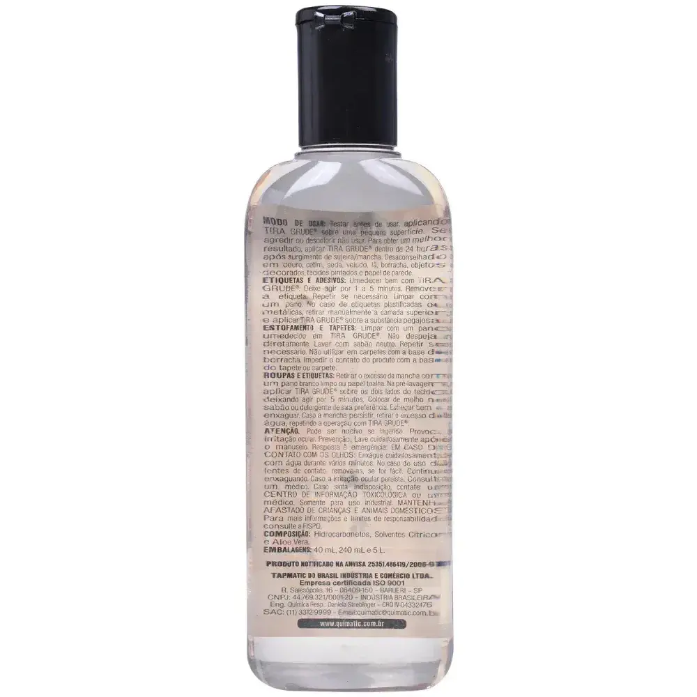 Removedor de etiquetas e pegajosidades 240ML quimatic Quimatic Tapmatic — fotografia 6