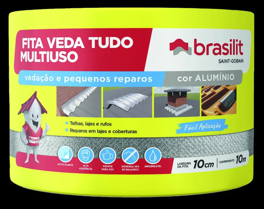 Manta autoadesiva impermeabilizante 10CM x 10M Brasilit