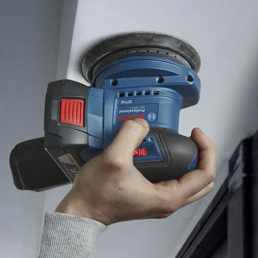 Lixadeira roto orbital à bateria 18V GEX 185-LI sem bateria e sem carregador Bosch — fotografia 11