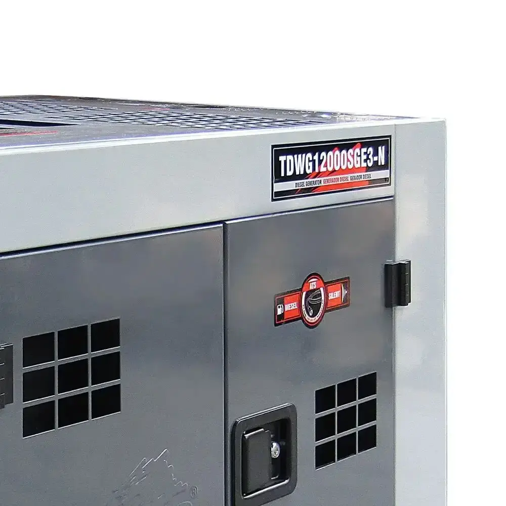 Gerador de energia cabinado à diesel silencioso 10 KVA TDWG12000SGE-N mono bivolt Toyama — fotografia 6