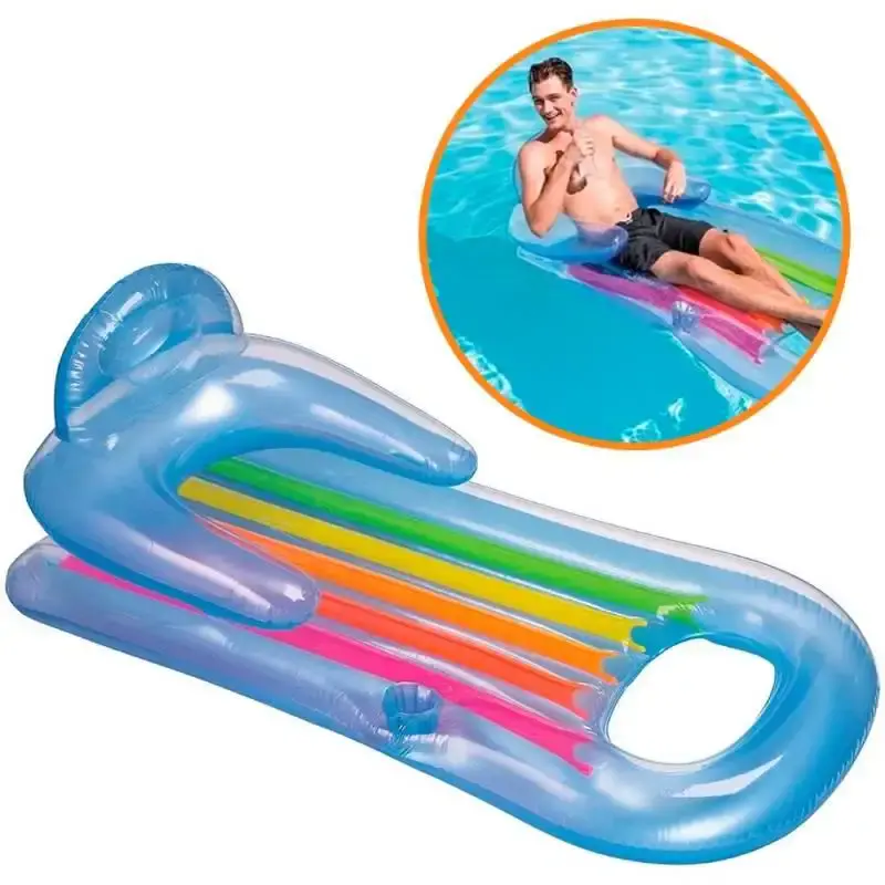 Boia colchão inflável bronzeador para piscina king cool com porta copos Intex