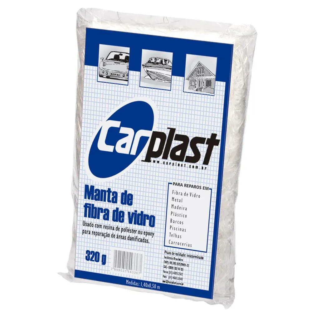 Manta fibra vidro Carplast 320GR Carplast