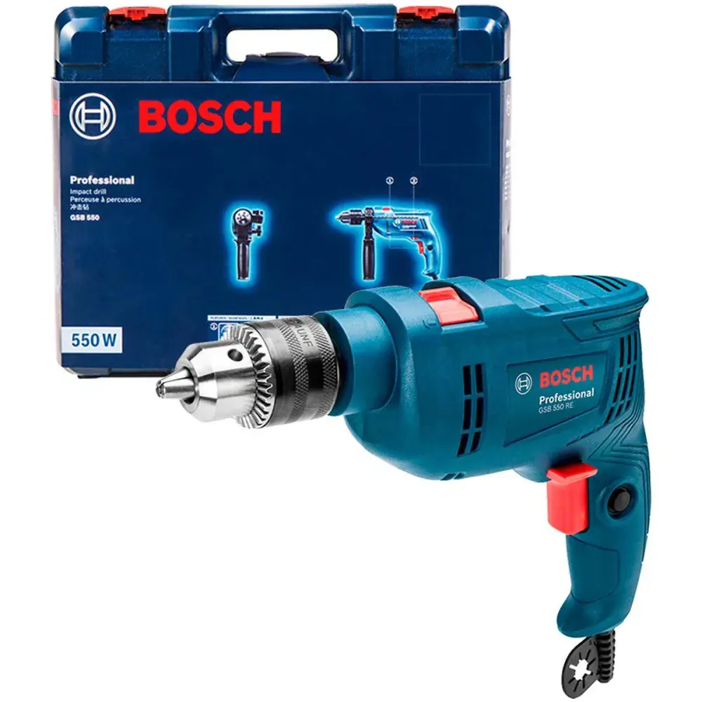 Furadeira de impacto gsb 550 1/2” 3100RPM 550W 127V Bosch — fotografia de referência