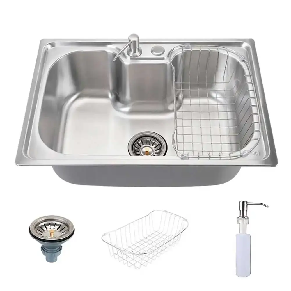 Kit cuba inox 60CM com torneira monocomando cozinha Kokay — fotografia 2